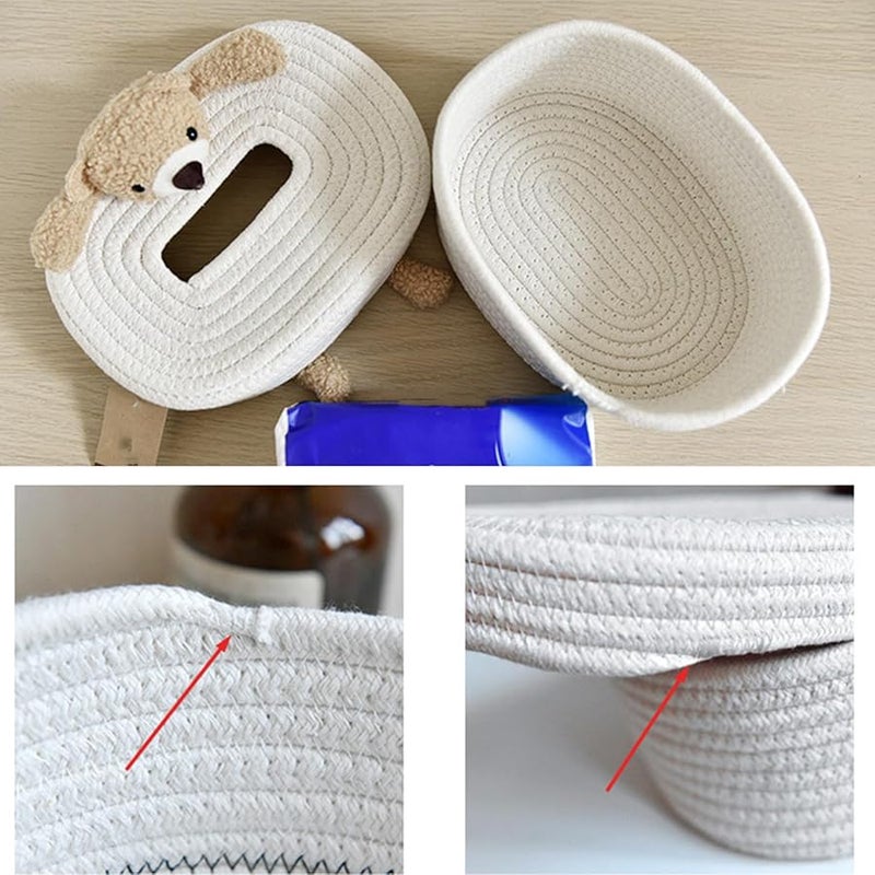 غطاء صندوق مناديل من قطن ملون، منظِّم مكتبي، حامل مناديل لطاولات القهوة - Image 4